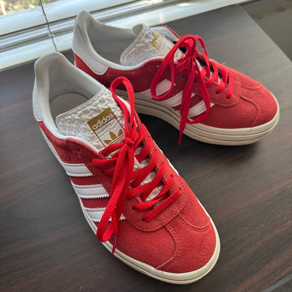 Adidas Gazelle Bold Red Suede Sneakers